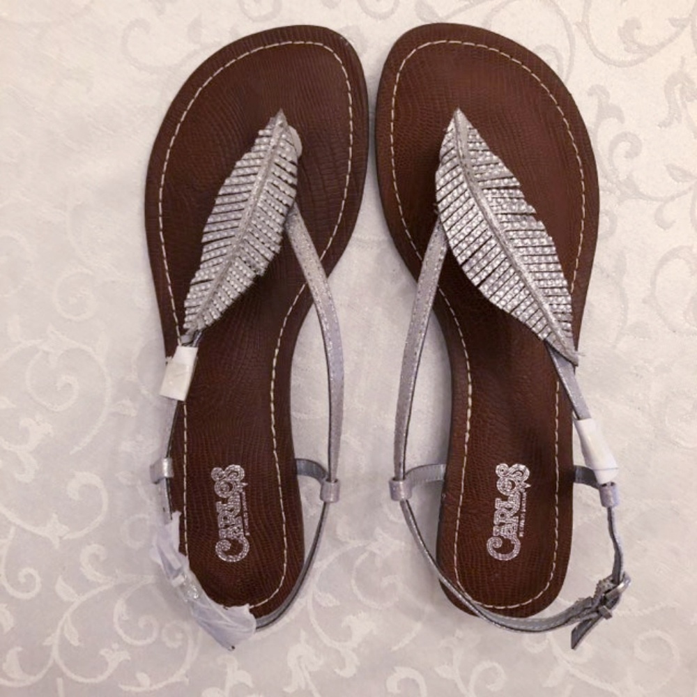 CARLOS SANTANA Tandy 2 Feather Wedge Sandal - Picture 4 of 8